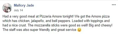 Facebook customer review