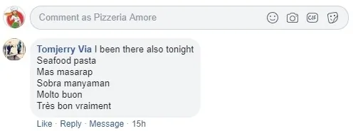 Facebook customer review