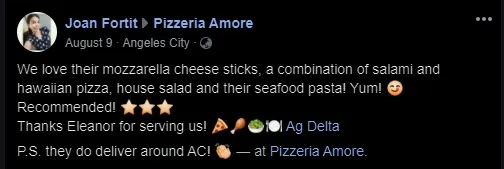 Facebook customer review