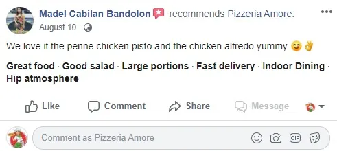 Facebook customer review