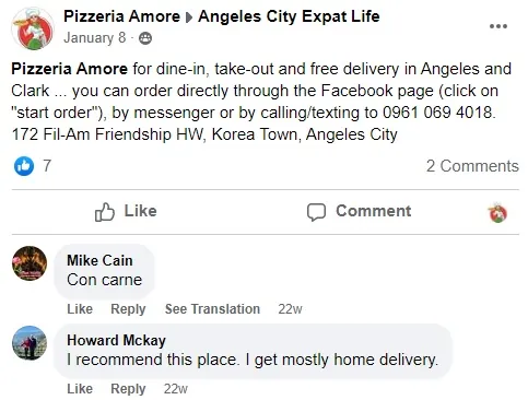 Facebook customer review