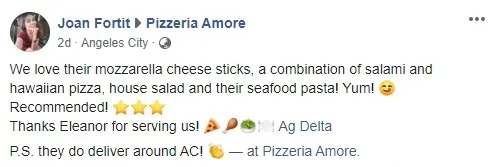 Facebook customer review