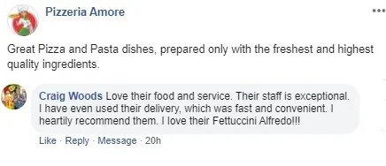Facebook customer review