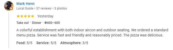 Google customer review
