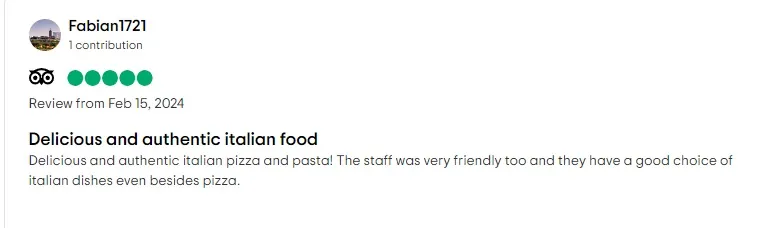 Tripadvisor customer review